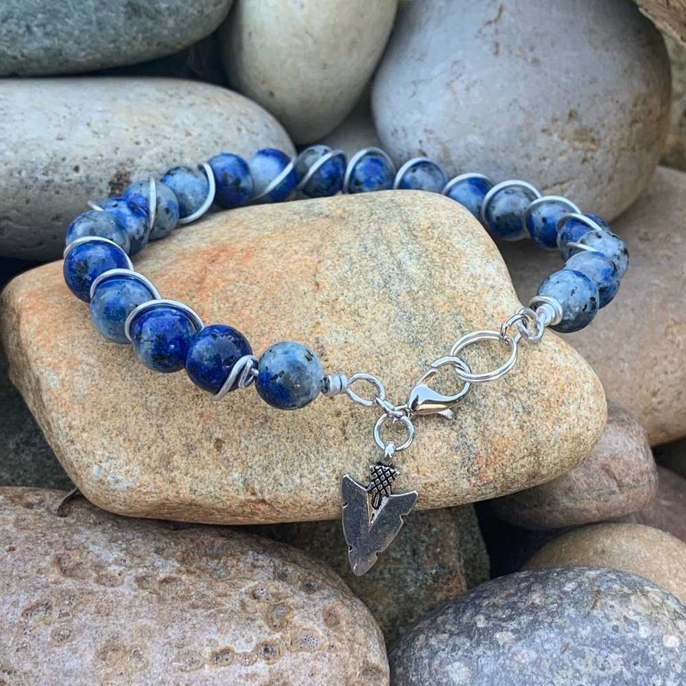 Lightening Azurite Cuff Bracelet